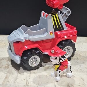 PAW Patrol Dino Rescue Marshall Deluxe Rev Up VEHICLE &‎ Figure Playset
